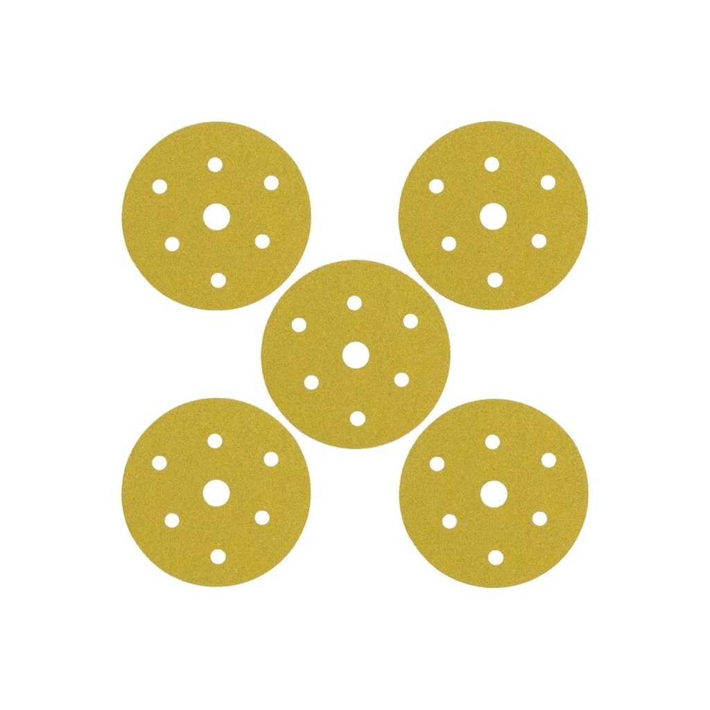 JUEGO DE 5 LIJAS OMAHA CON ABROJO 100 GR 125 MM 471.LVR125-1100