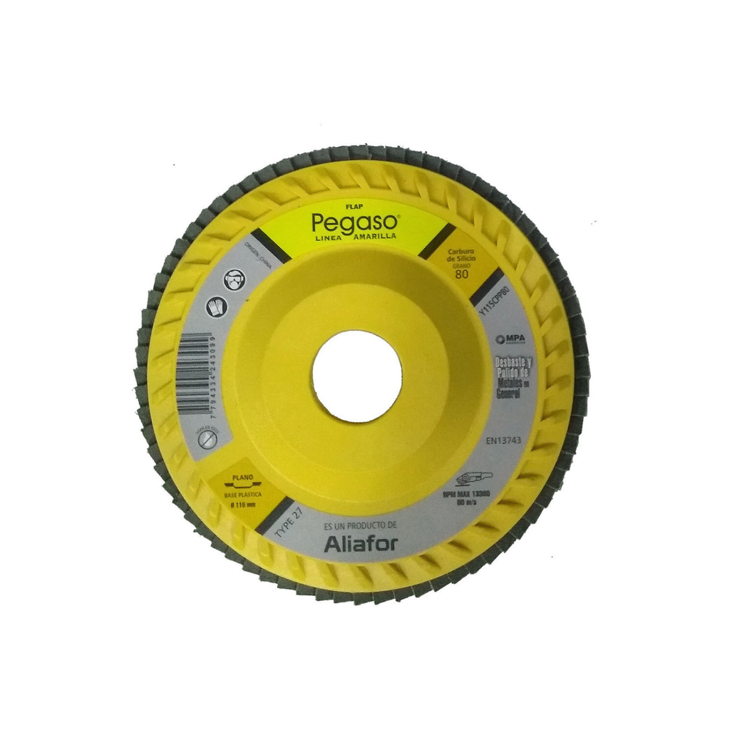 DISCO FLAP PEGASO PLANO PLASTICO 115 MMm CARB. Y115CPP80