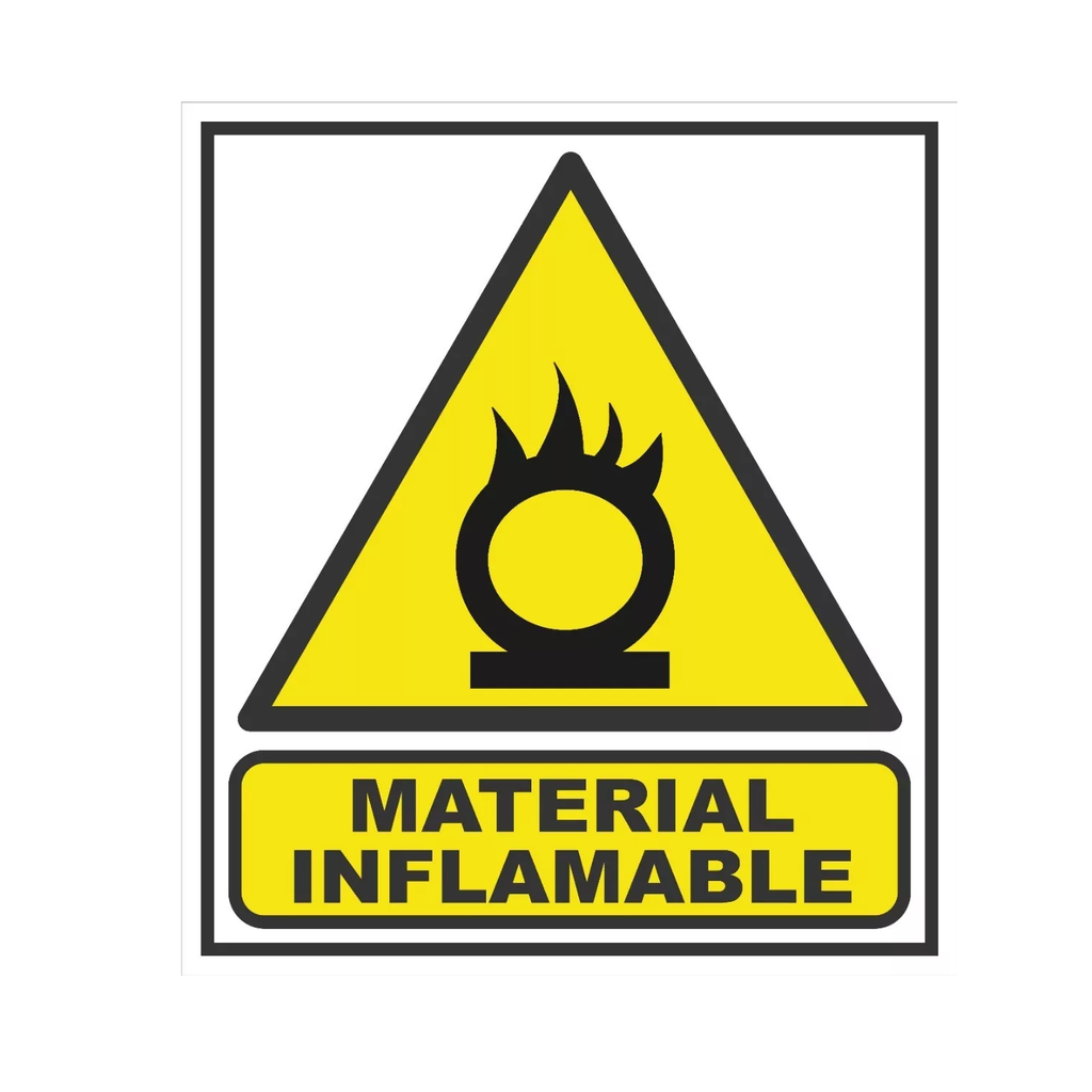CARTEL 22*28 "MATERIAL INFLAMABLE"