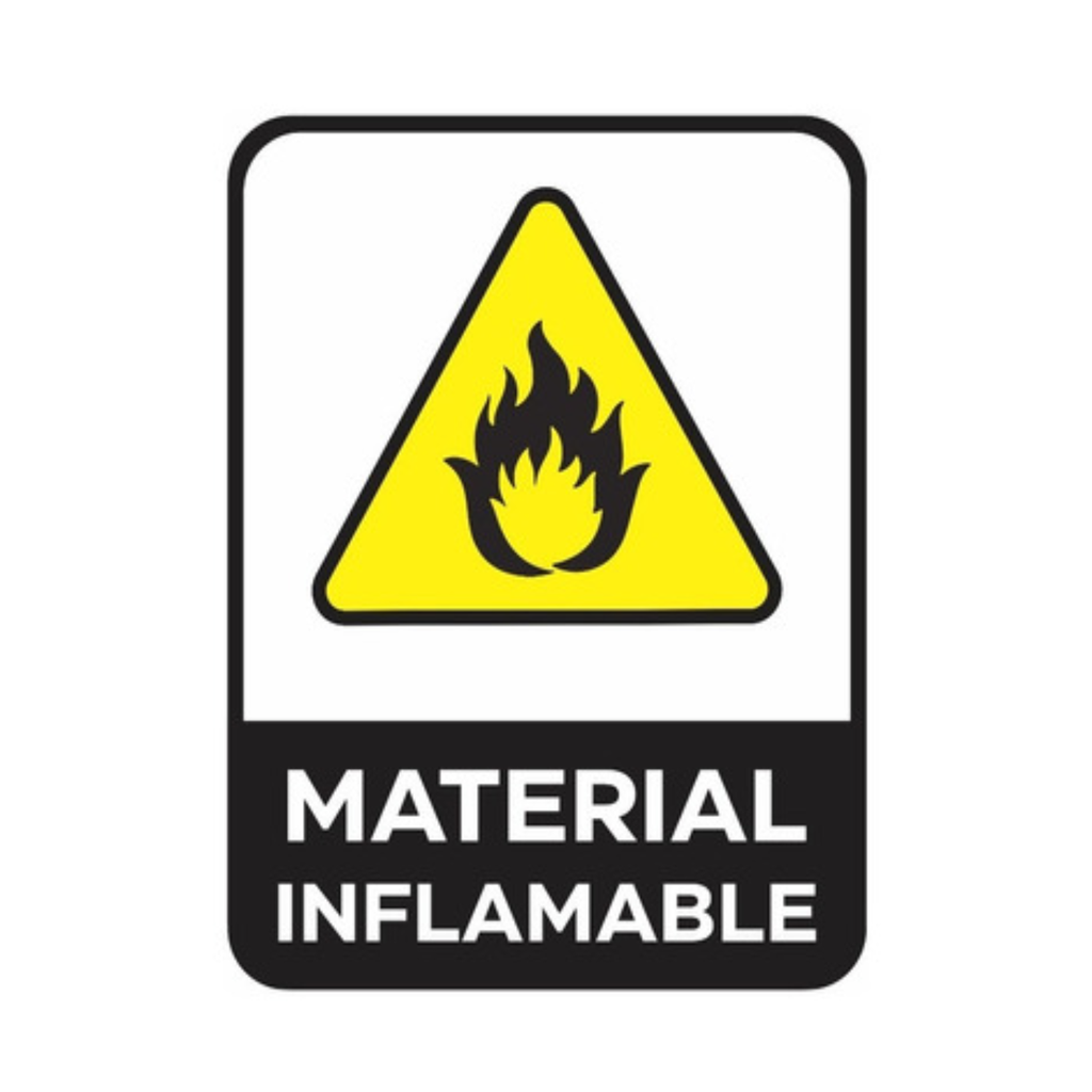 CARTEL 40*45 "ATENCION MATERIAL INFLAMABLE"