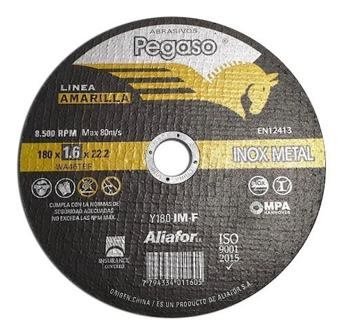 Disco de Corte pegaso 180*1.6*22.2 - Y180-Im-F