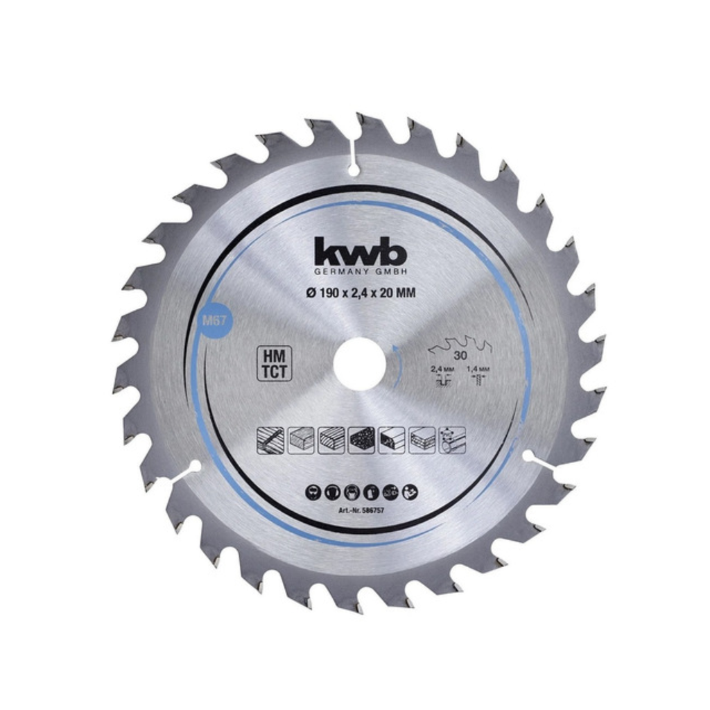 DISCO DE SIERRA KWB CIRCULAR 190 MM X 30MM 30 DTES. 49586654