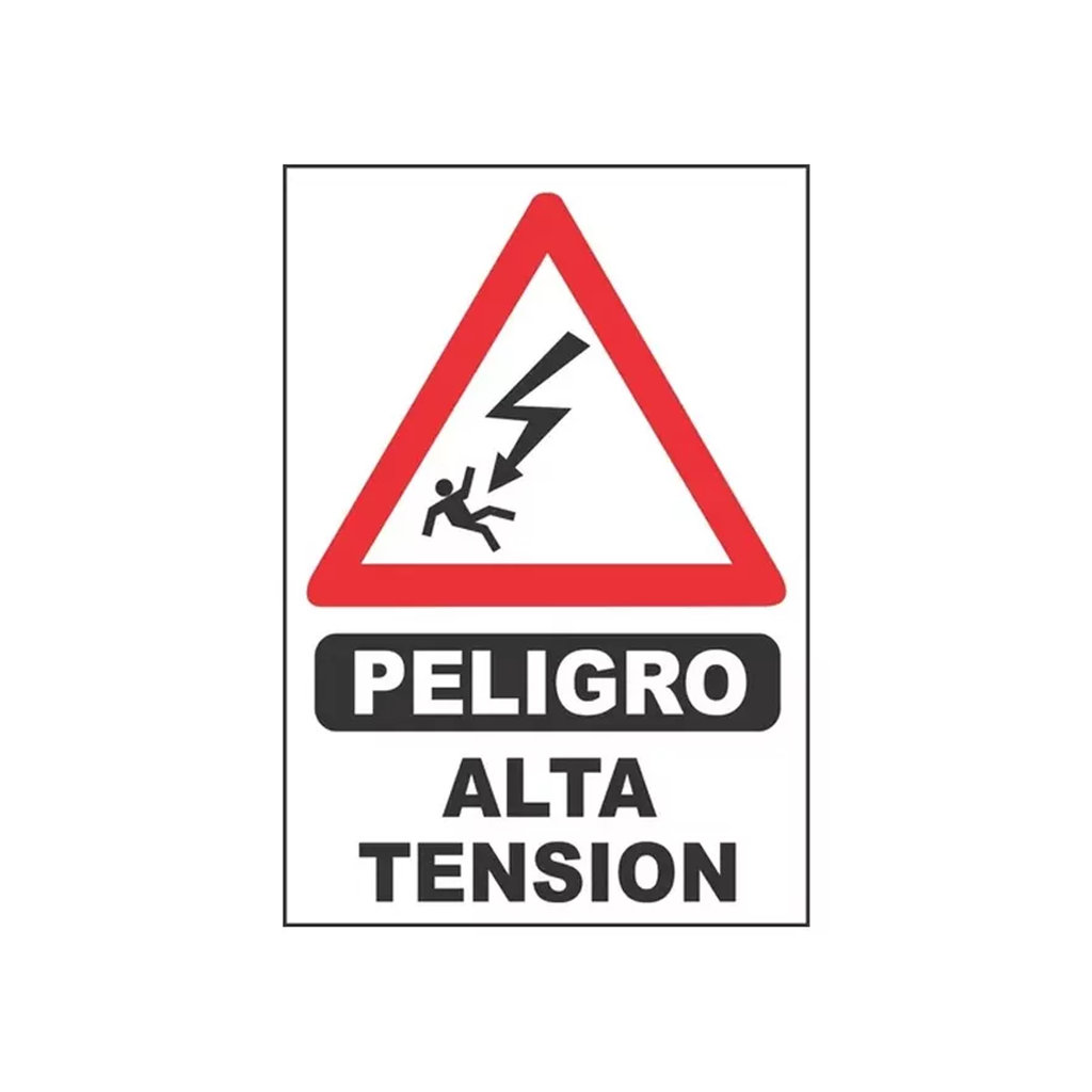 CARTEL DE PLASTICO CORRUGADO 50 X 70 CM - ALTA TENSION