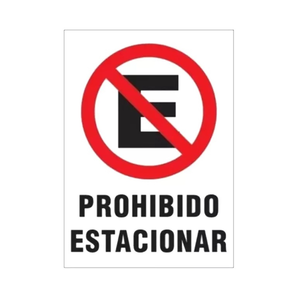 CARTEL DE PLASTICO CORRUGADO 50 X 70 CM - PROHIBIDO ESTACIONAR