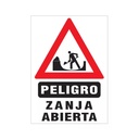 CARTEL DE PLASTICO CORRUGADO 50 X 70 CM - ZANJA ABIERTA