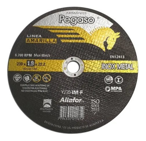 Disco de Corte pegaso 230*1.9 - Y230-IM-F