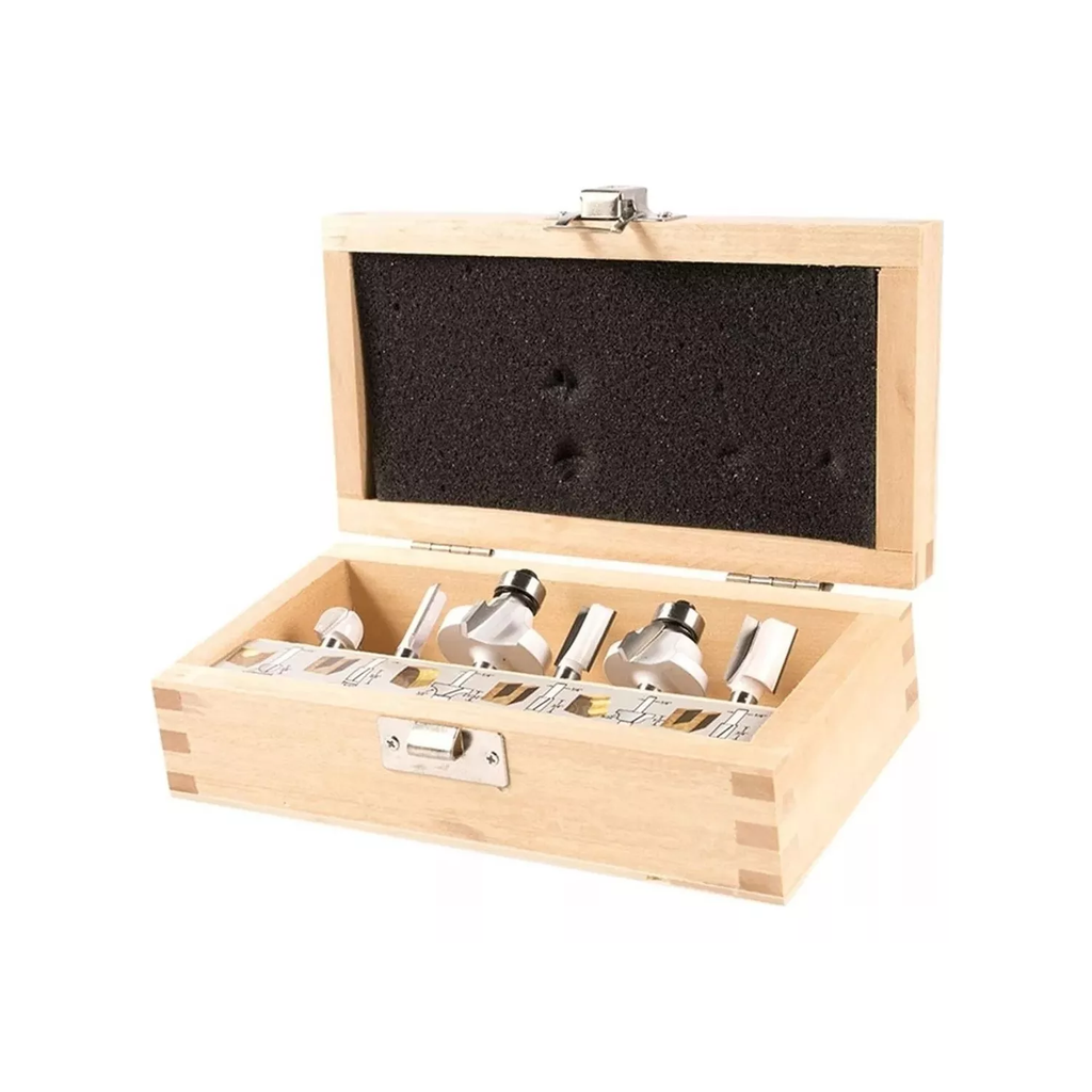 JUEGO DE FRESAS 1/4 PARA ROUTER MAKITA 6 PZAS. - D-53578