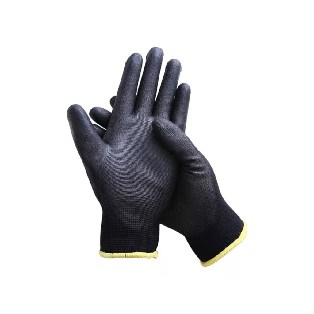 GUANTES RECUBIERTOS DE PU NEGRO COLS - ECONOMICOS