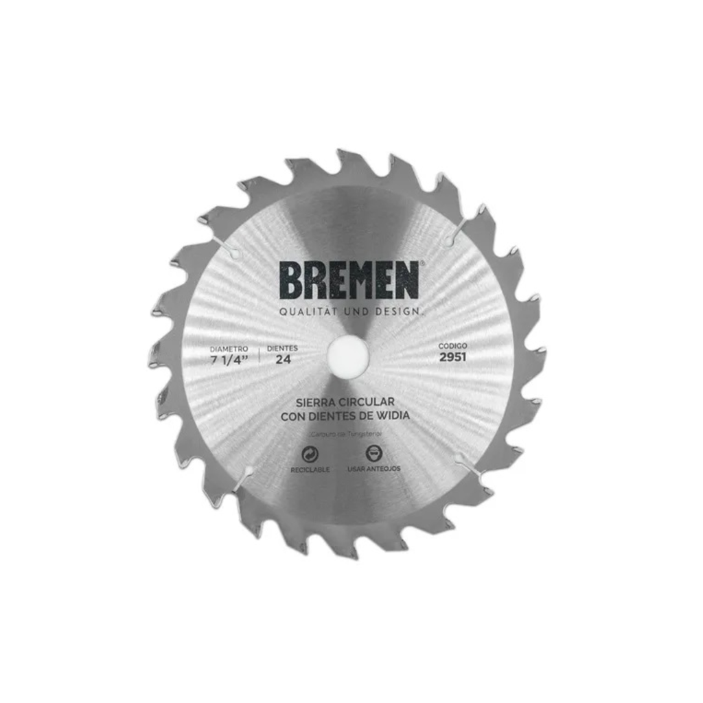 HOJA DE SIERRA CIRCULAR BREMEN 7 ¼"-24 DTES.WIDIA BR2951