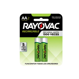 [2205270842301152] PILAS RECARGABLES RAYOVAC X 2 UNIDADES AA