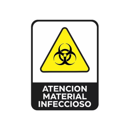 [2204071104599892] CARTEL 22*28 "ATENCION MATERIAL INFECCIOSO"