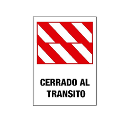 [2204071104576245] CARTEL DE PLASTICO CORRUGADO 50 X 70Cm - CERRADO AL TRANSITO