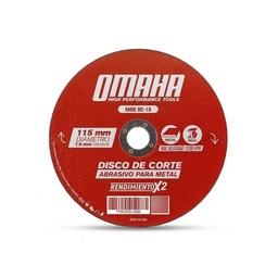 [2203292142061802] DISCO DE CORTE ABRASIVO PARA METAL 115 X 1.6 MM OMAHA - 471.DC-1.6