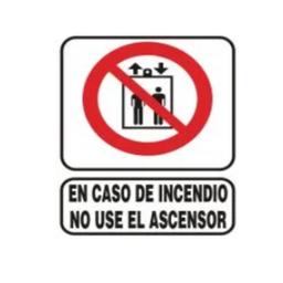 [70004723] CARTEL DE SEÑALIZACION 22*28 "EN CASO DE INC. USAR ASCENSOR"