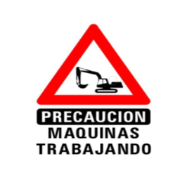 [70004724] CARTEL DE SEÑALIZACION 22*28 "MAQUINAS TRABAJANDO"