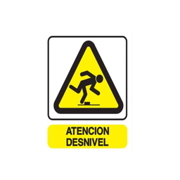 [70006735] CARTEL DE PLASTICO CORRUGADO 50 X 70 CM - ATENCION DESNIVEL