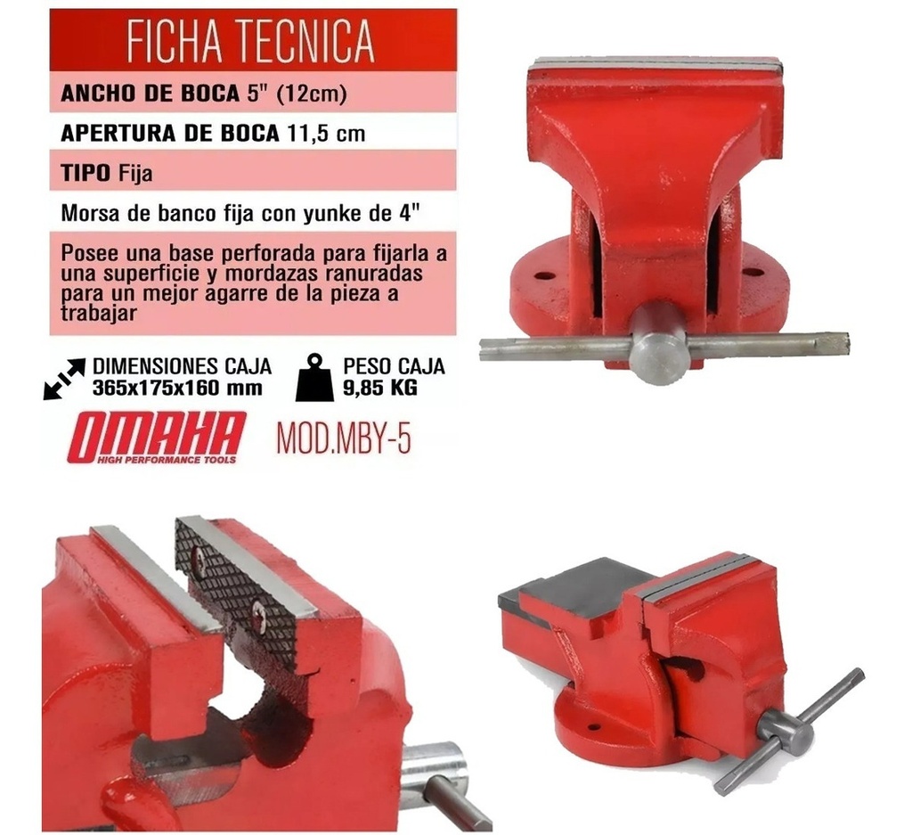 Morsa De Banco 5 Pulgadas Con Yunque Profesional 