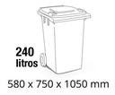 Contenedor Tacho Industrial 240 Litros Tapa Ruedas Exterior 