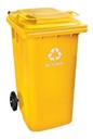 Contenedor Tacho Industrial 240 Litros Tapa Ruedas Exterior 