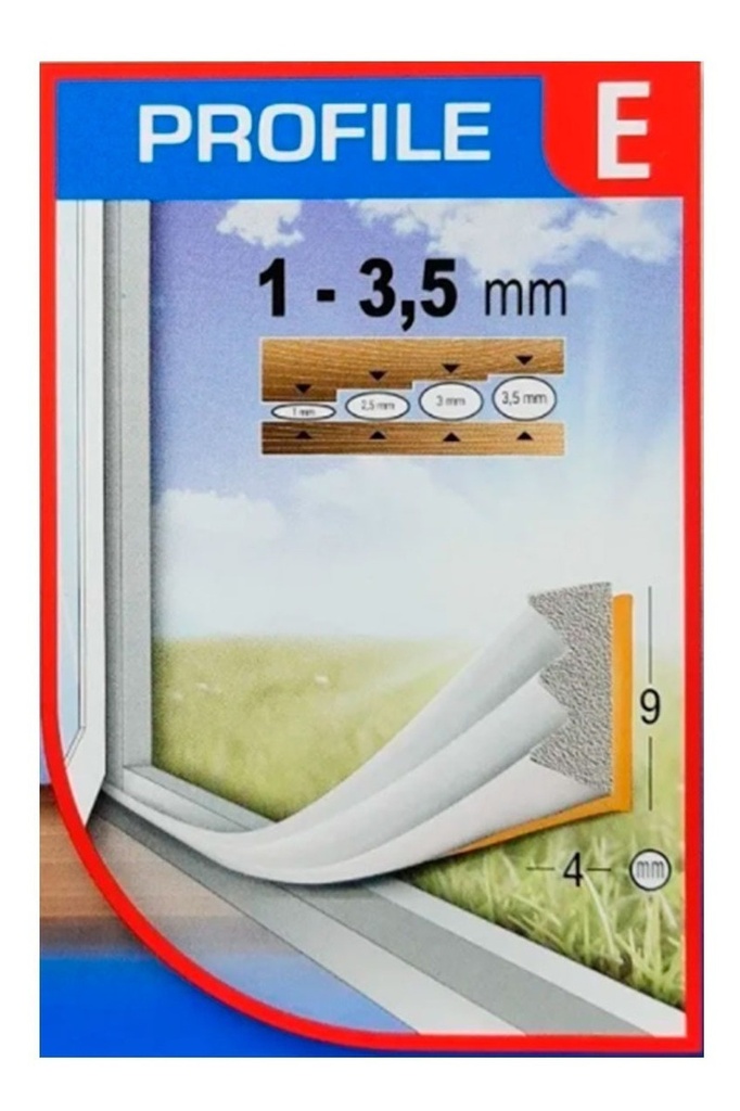 Burlete Puerta Ventana 6 Mts Perfil E Geko 1 A 3,5 Mm 