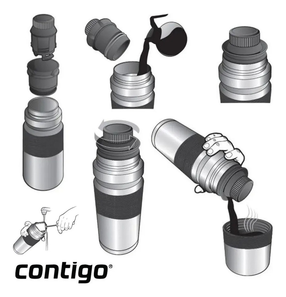Termo Contigo 1200 Ml Textured Camo 2156598 Acero Inox 360°