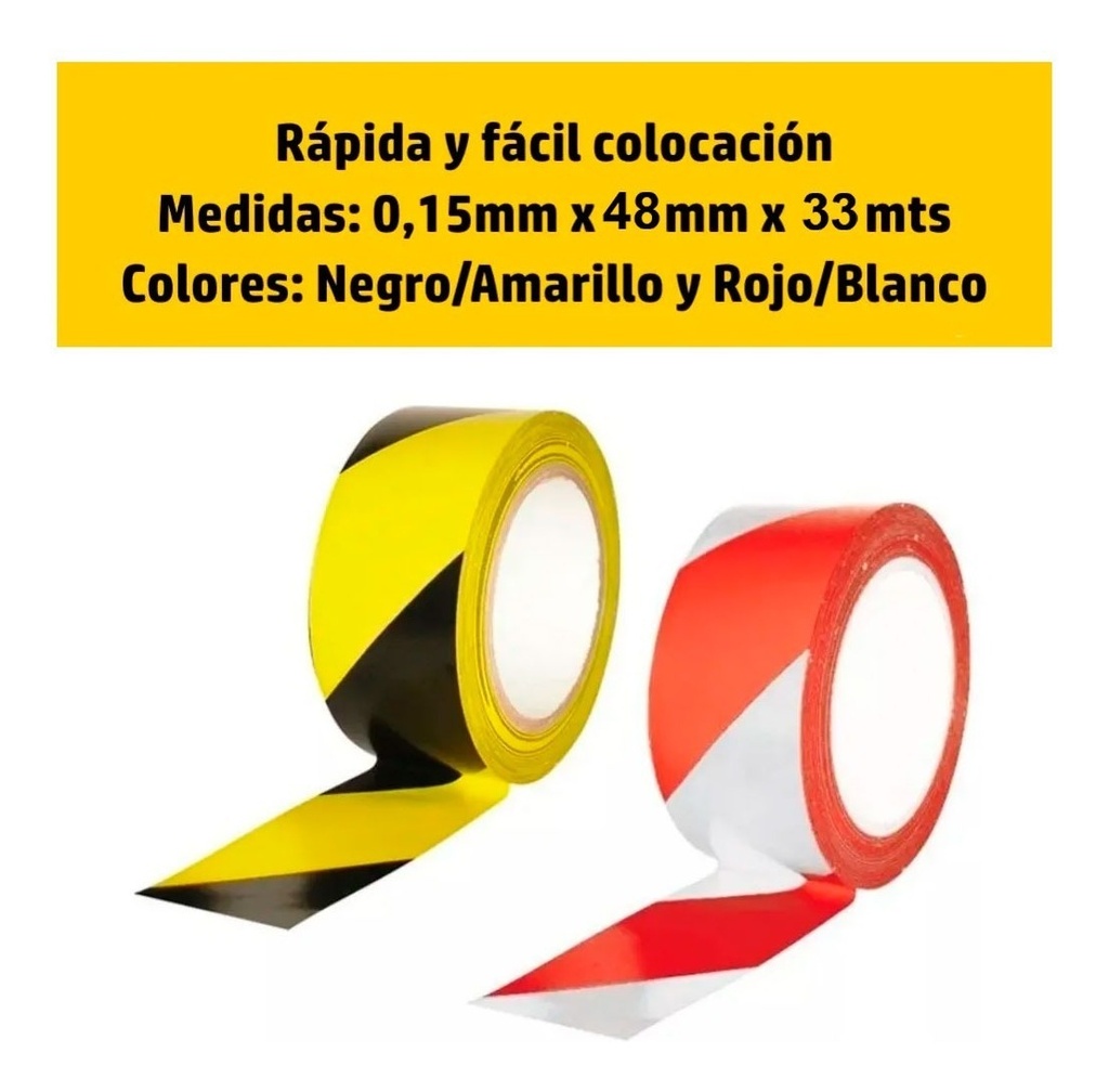 Cinta Demarcatoria Adhesiva Cebrada 48mm X 33 Mts Doble Aa