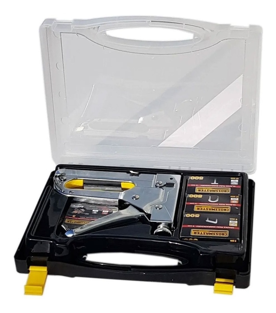Engrapadora Clavadora Crossmaster Maletin + Grapas + Clavos 