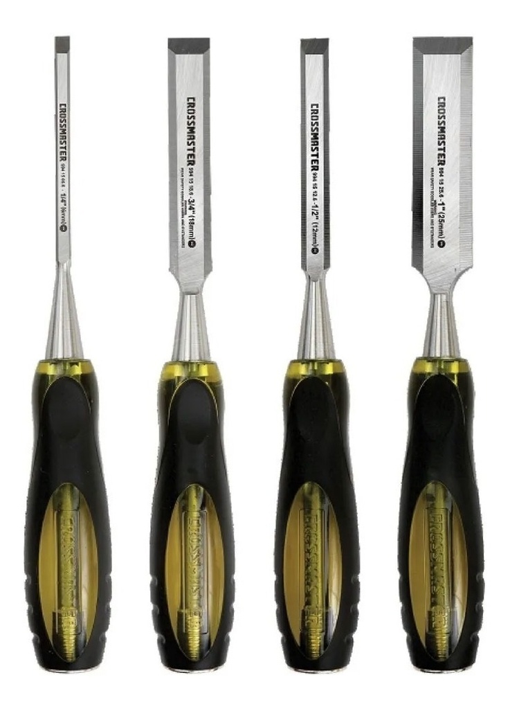 Set Kit Juego Formones 4 Piezas Crossmaster Mango Acrilico