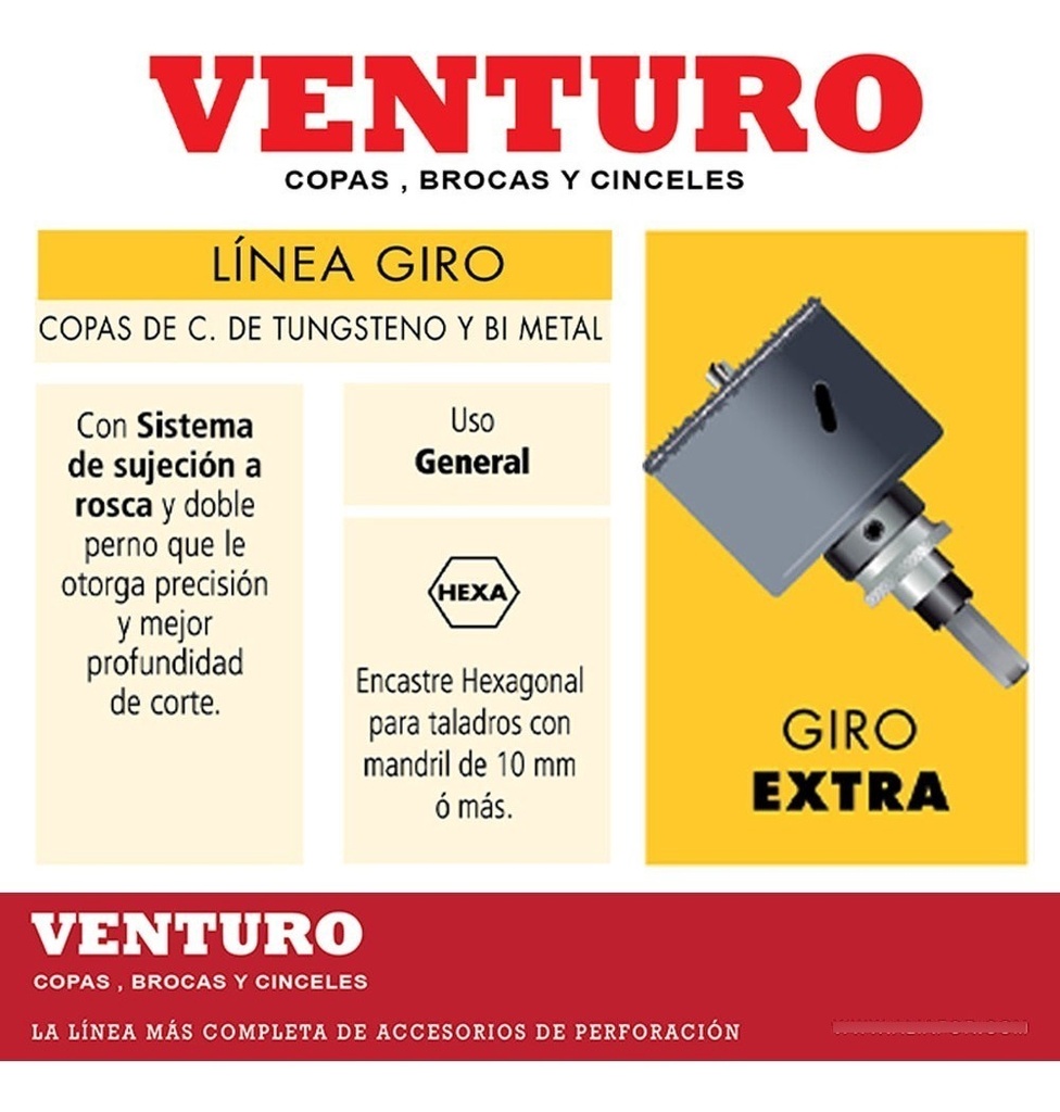 Set Mecha Sierra Copa 43 Mm Venturo Giro Extra Hexagonal