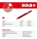 Lapiz Sola Rojo Carpintero 24 Cm Pro Zb24