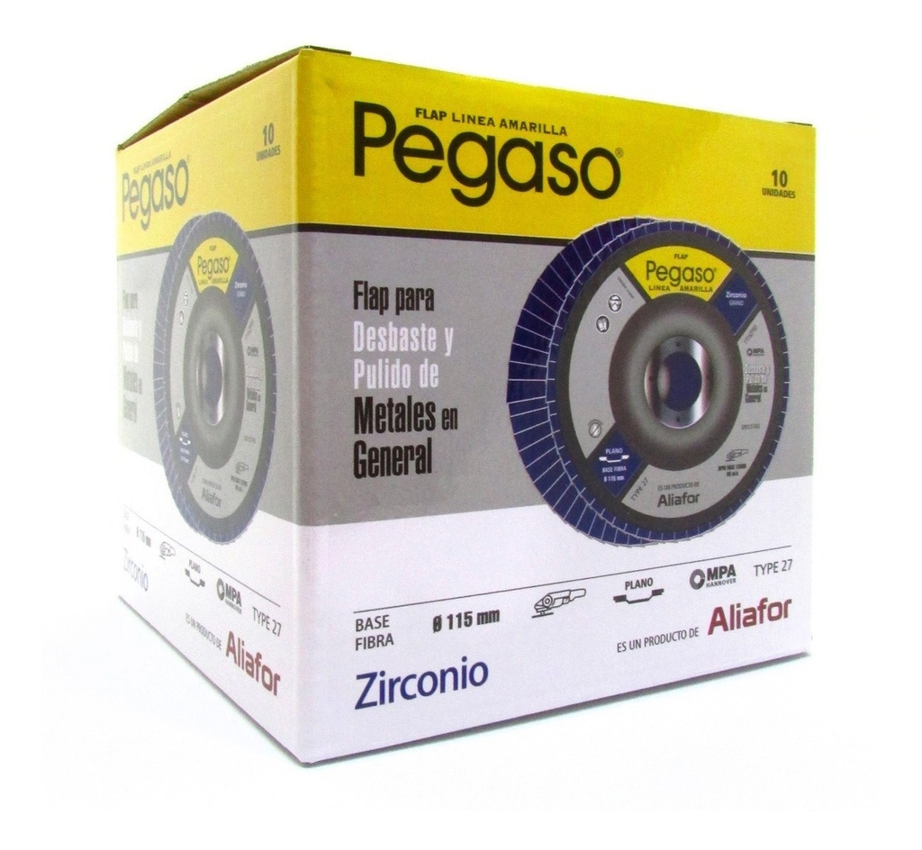 Disco Flap 115mm Pegaso 40-60-80-120 Zirconio Pulido Metales