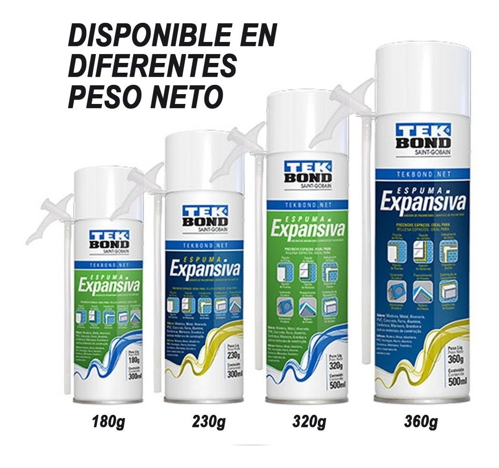 Espuma Expansiva Sellador Adhesivo Poliuretano 180g 300ml