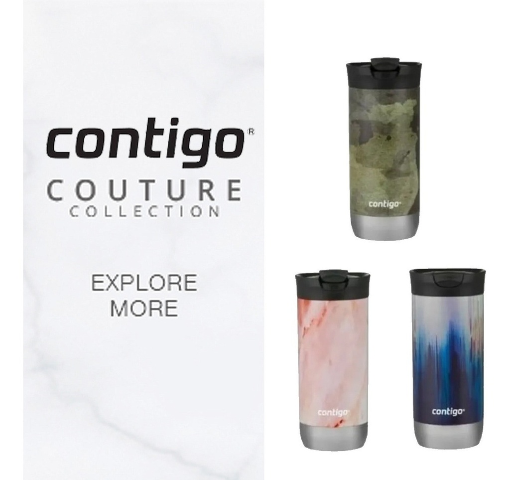 Vaso Termico Contigo Huron Couture Merlot 473ml Acero Inox