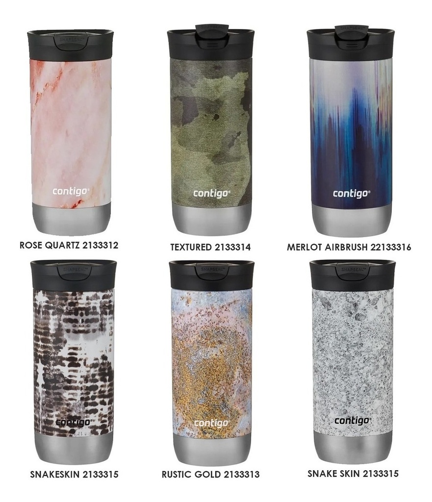 Vaso Termico Contigo Huron Couture Merlot 473ml Acero Inox