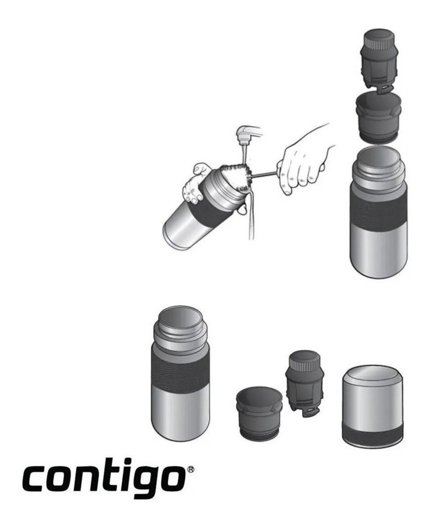 Termo Contigo 739ml Black Mate Acero Inoxidable Pico 360 °