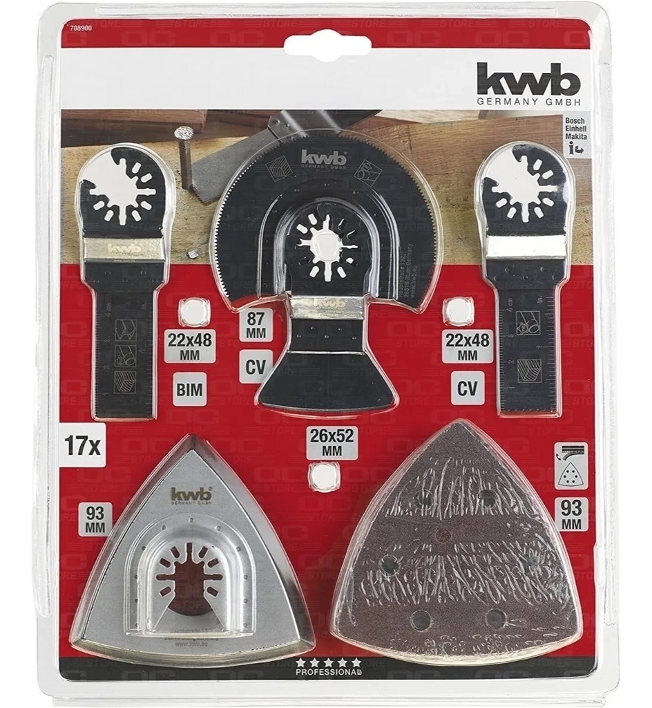 Set Accesorios Multicortadora Oscilante 17 Pzas Kwb 49708900