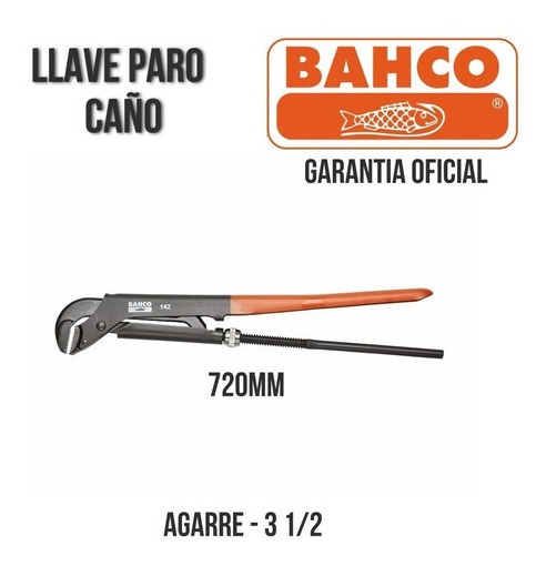Llave Caño Ajustable Bahco 144 P/caño Aleación De Acero Pint