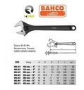 Llave Francesa 12  Bahco Original 8073 Ajustable Fosfatizada