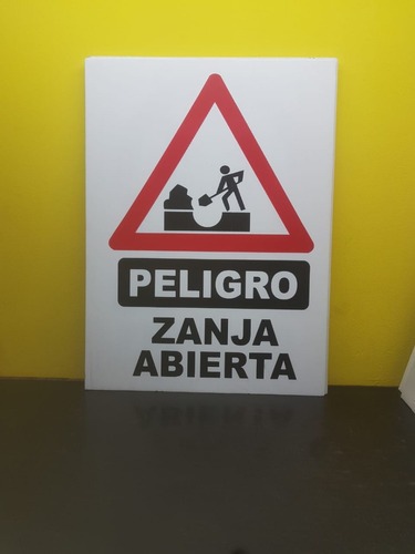 Cartel Peligro Zanga Abierta Seguri Plastico Corrugado 70x50