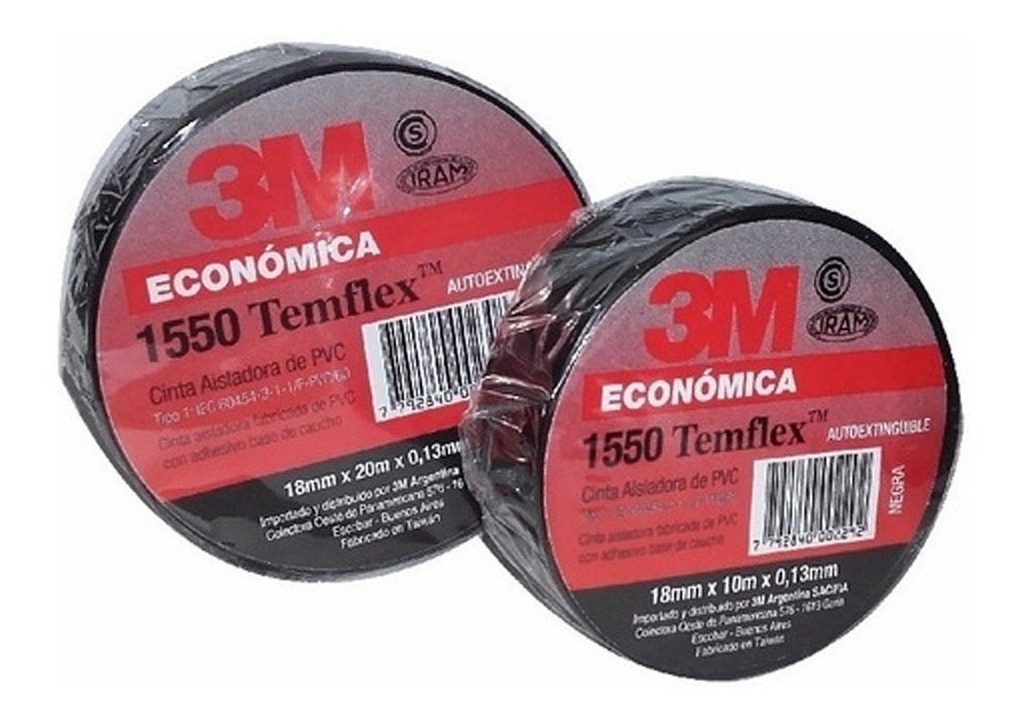 Cinta Aisladora 3m 18mm X 10mts Temflex 1550 Pvc