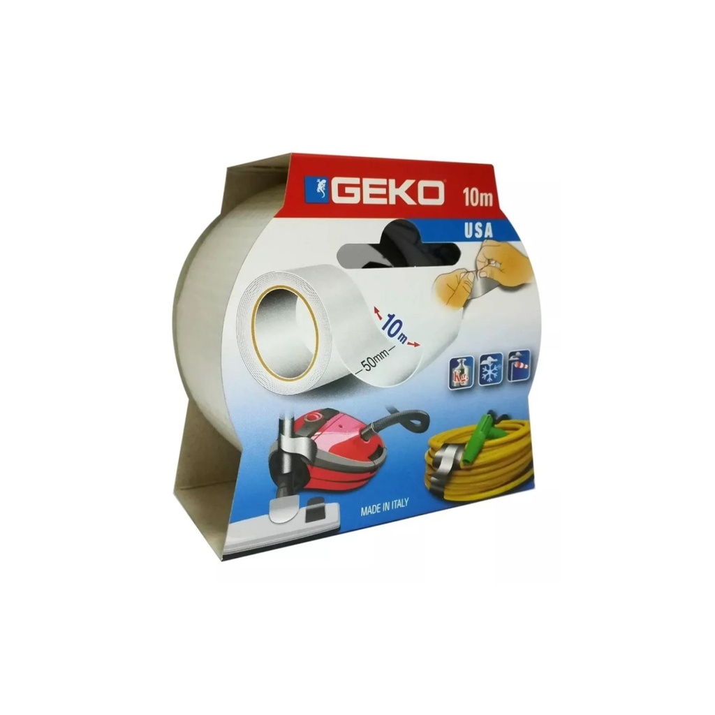 CINTA GEKO DUCT TAPE X 10 MTS BLANCA - GKESCIDU3298