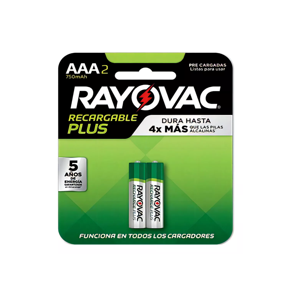 [2205270840381382] PILAS RECARGABLES RAYOVAC X 2 UNIDADES AAA