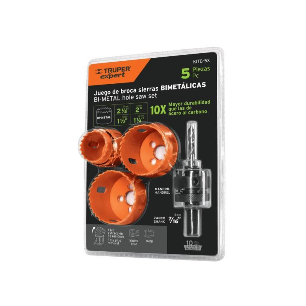 JUEGO CORTA CIRCULOS TRUPER 5 PIEZAS BIMETALICAS - 100815