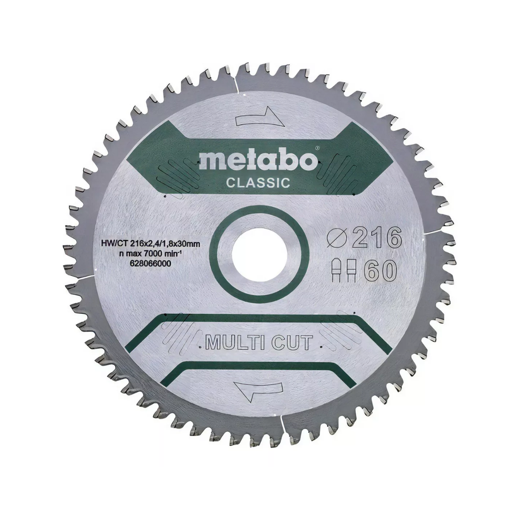 HOJA DE SIERRA MULTI CUT CLASSIC METABO 216Mm 60 Fz/Tz - 6286550