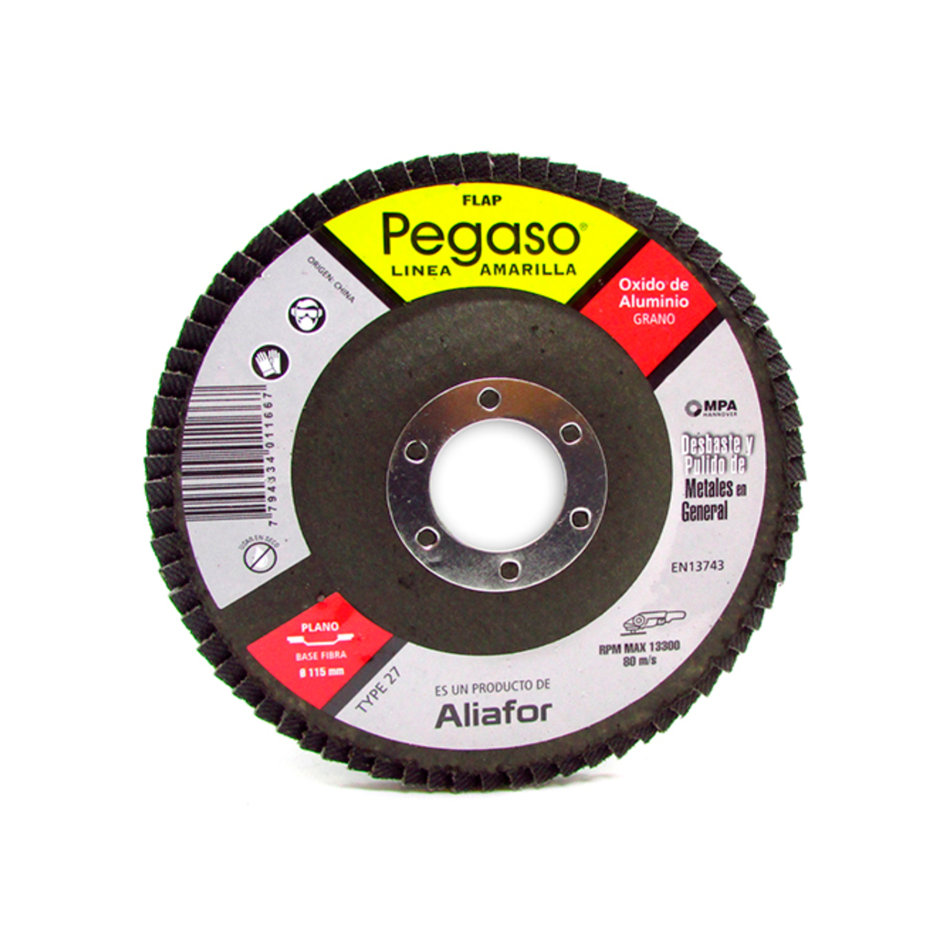 FLAP PEGASO 115 MM OXIDO DE ALUM. PLANO F. VIDRIO 1 - Y115AP120