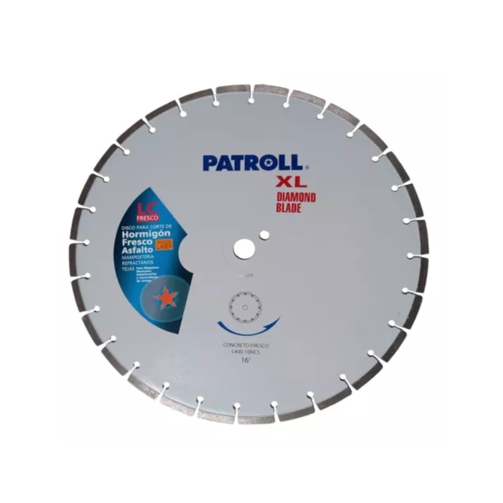 DISCO DIAM. PATROLL 16" CONCRETO FRESCO 10Mm - L400-10Ncs