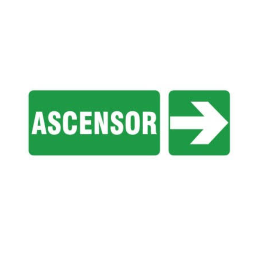 CARTEL DE SEÑALIZACION 14*41 "ASCENSOR"