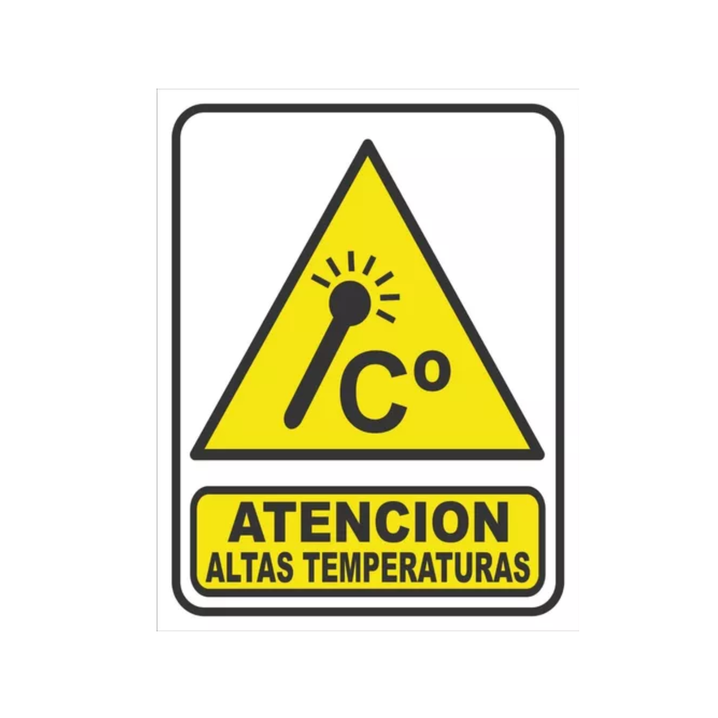 CARTEL 22*28 "ATENCION ALTAS TEMPERATURAS"