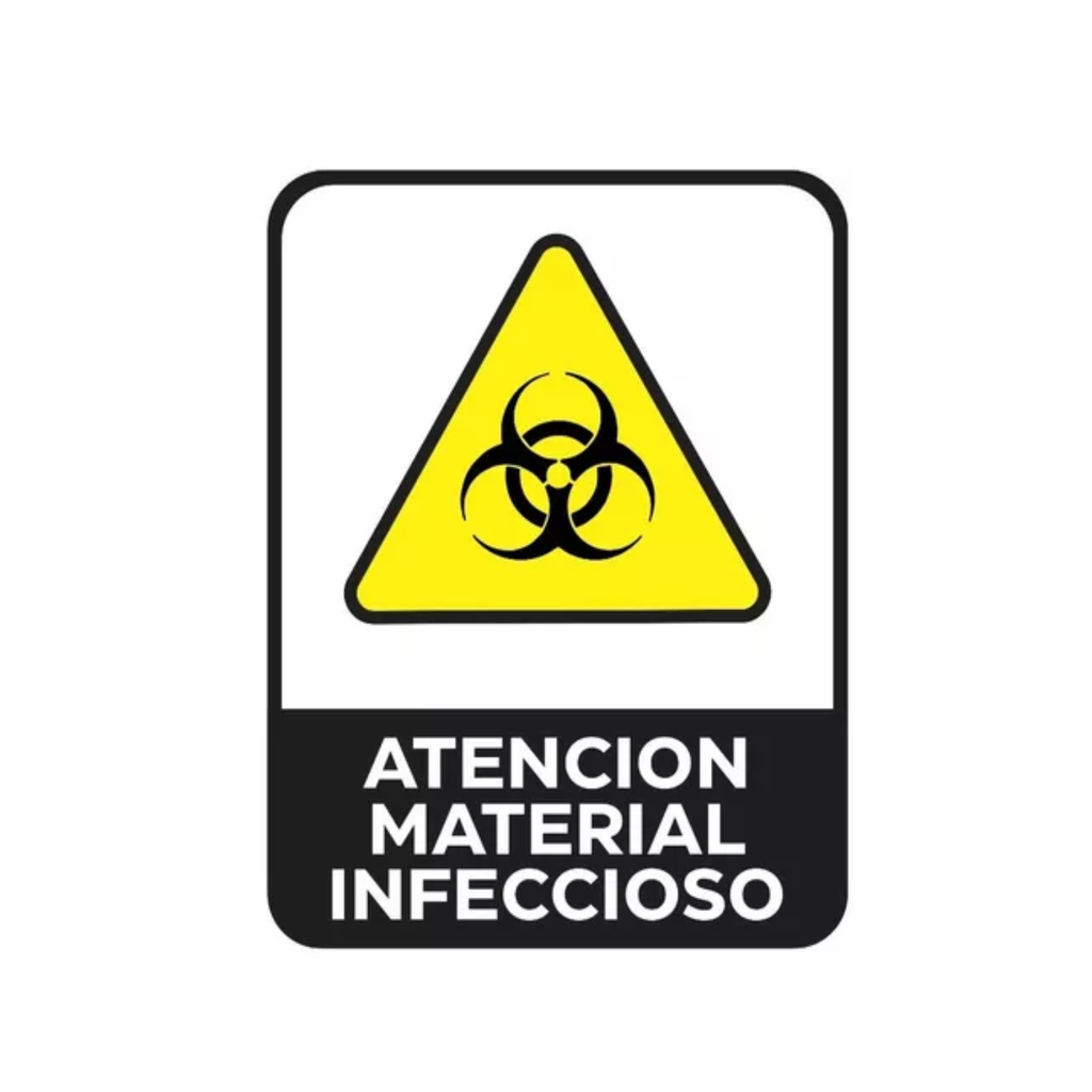 CARTEL 22*28 "ATENCION MATERIAL INFECCIOSO"