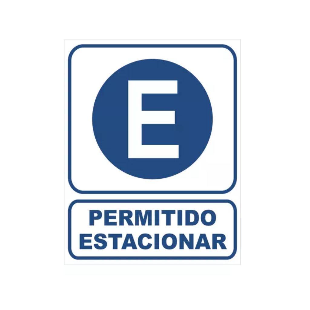 CARTEL 22*28 "PERMITIDO ESTACIONAR"